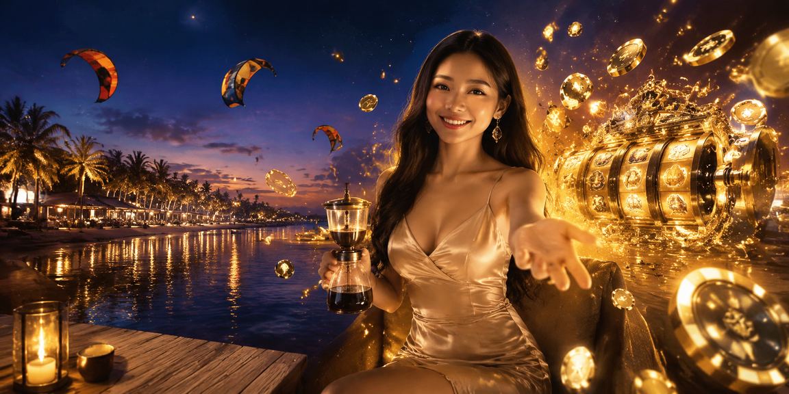 Phong cảnh chơi slot game ở Mũi Né với cà phê